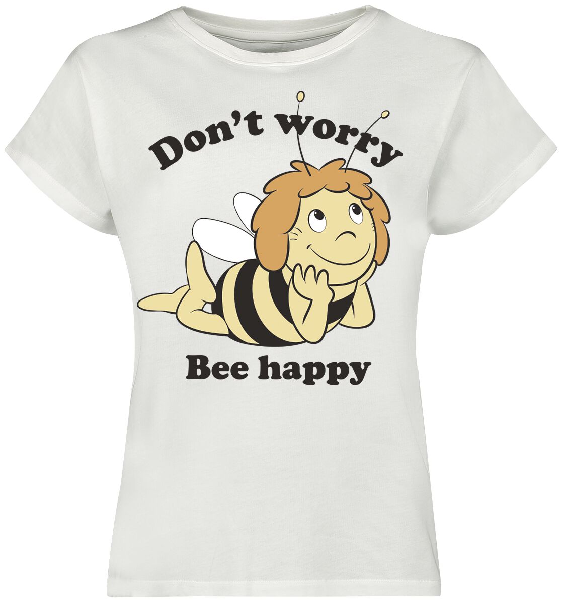 T-Shirt Manches courtes de Maya l'abeille - Don't Worry - Bee Happy - S à XXL - pour Femme - blanc c