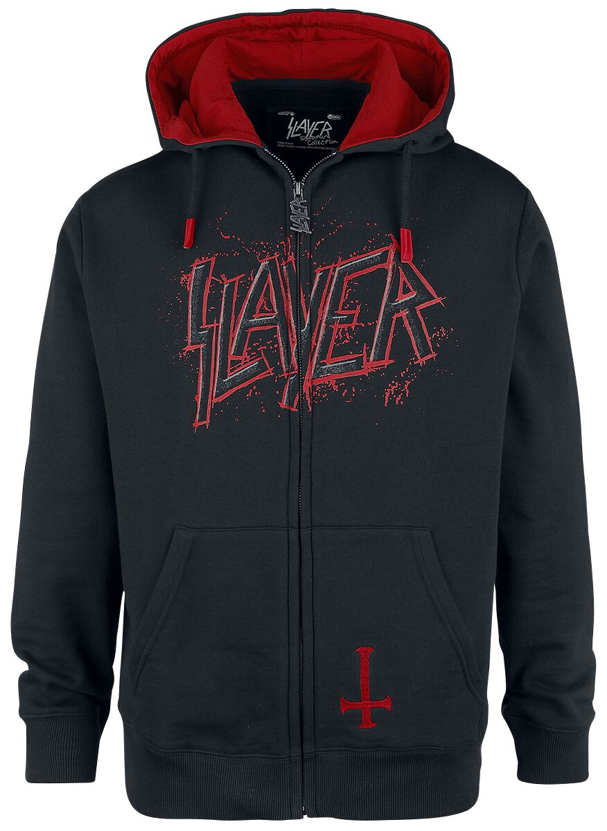 Levně Slayer EMP Signature Collection Mikina s kapucí na zip cerná/cervená
