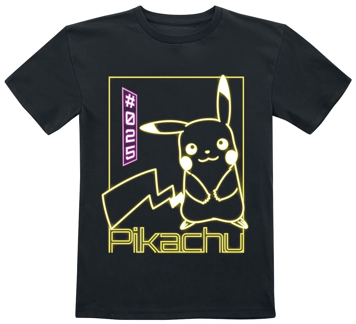 Pokémon Kids - Pikachu Neon T-Shirt schwarz in 116