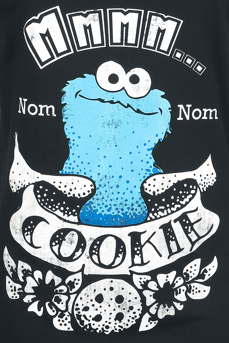 Sesamstraße Nom-Nom - Cookie Top schwarz