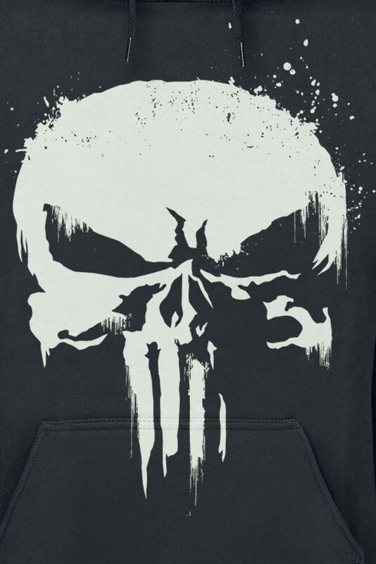 Große Größen Männer Glow In The Dark Skull | The Punisher Kapuzenpullover