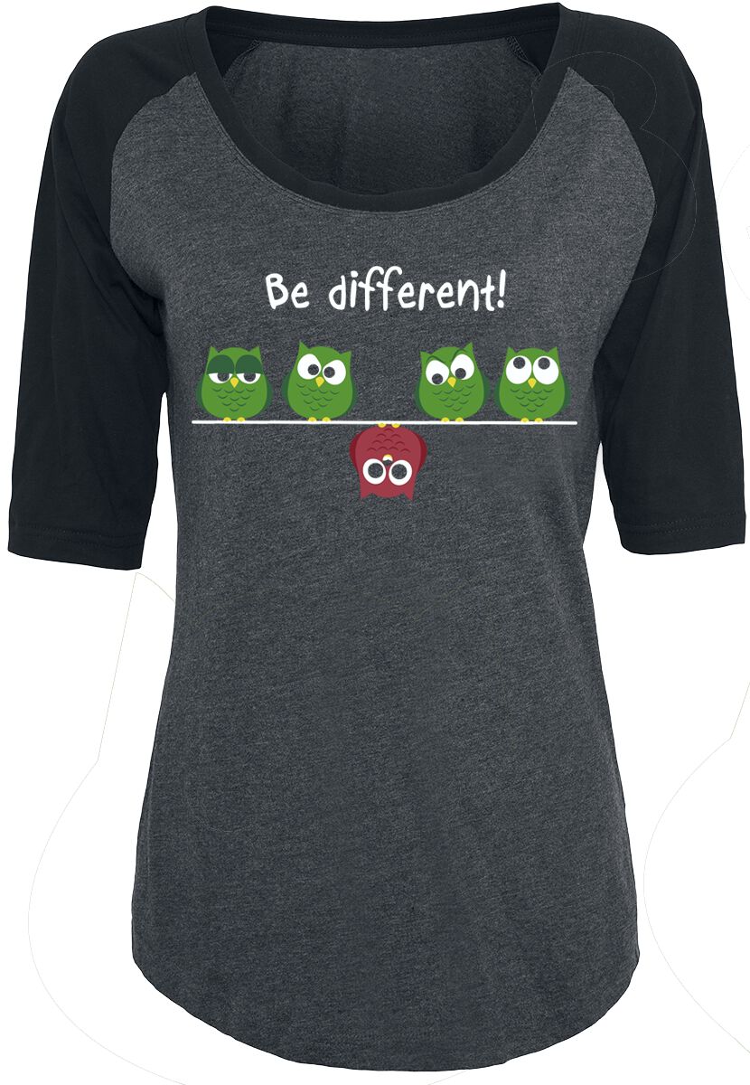 Be Different!  T-Shirt schwarz grau in S