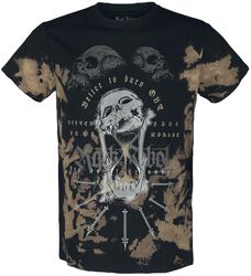 T-Shirt mit Totenkopf - Sanduhren Print, Rock Rebel by EMP, T-Shirt
