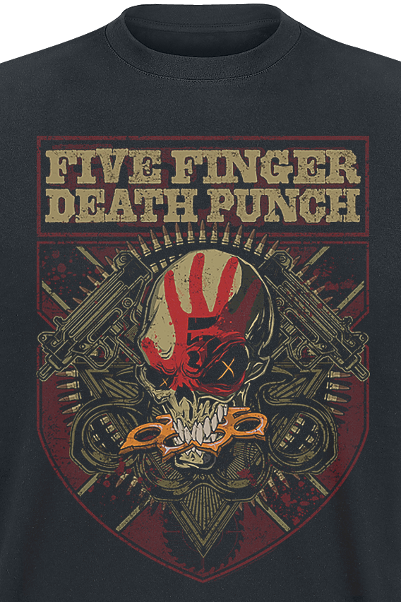Five Finger Death Punch Uzi Crest T-Shirt schwarz