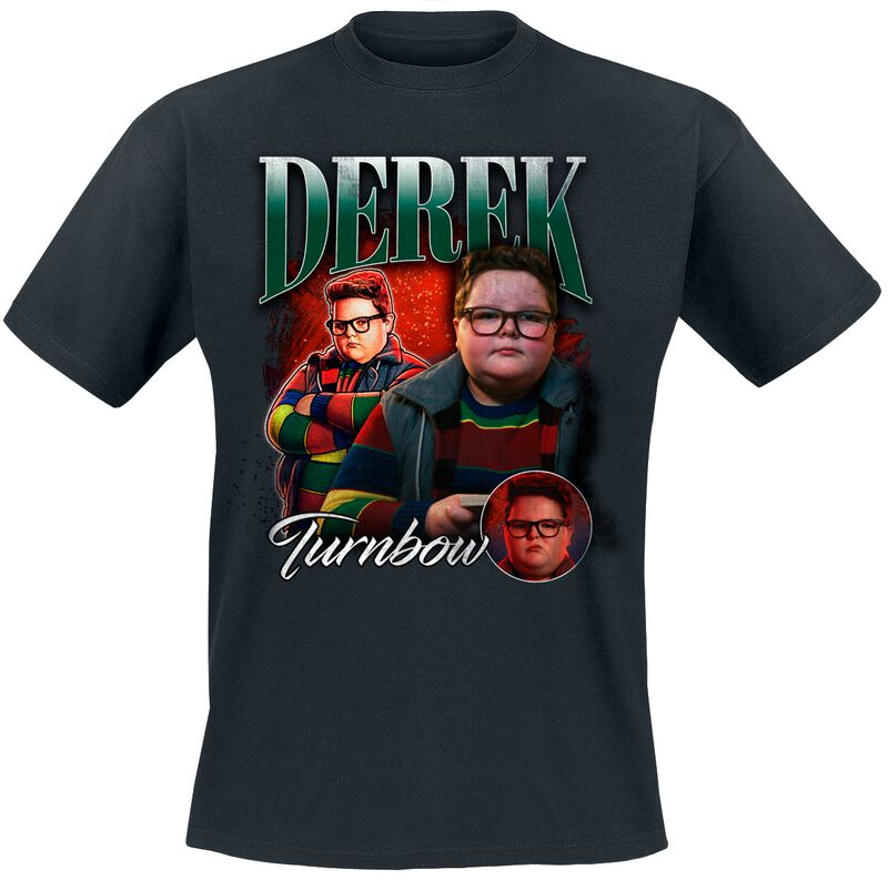 Stranger Things T-Shirt - Season 5 - Derek Homage - S bis 5XL - für Männer - Größe 4XL - schwarz  - Lizenzierter Fanartikel