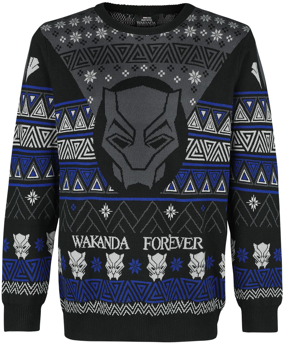 Black Panther Wakanda Forever Christmas jumper multicolour