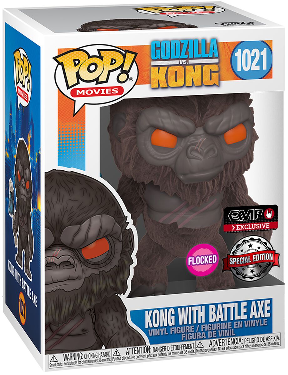 Godzilla vs. Kong - Figura vinilo Kong with Battle Axe (Flocked) 1021 - ¡Funko Pop! - Unisex - multicolor 487426St 889698556019.0