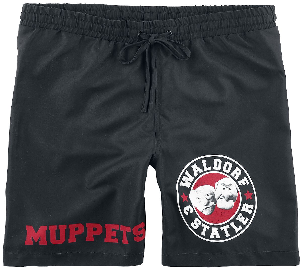 Die Muppets Badeshort - Waldorf & Statler - Old School - S bis XL - für Männer - Größe M - schwarz  - EMP exklusives Merchandise!
