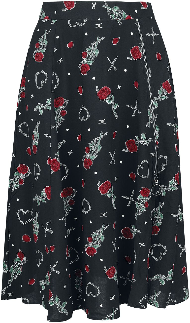 Jupe mi-longue de Hell Bunny - Rzoey Skirt - XS à 4XL - pour Femme - noir/rouge