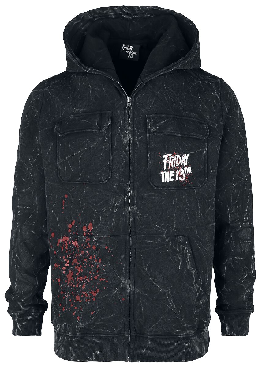 Friday the 13th Mask Hooded zip grey