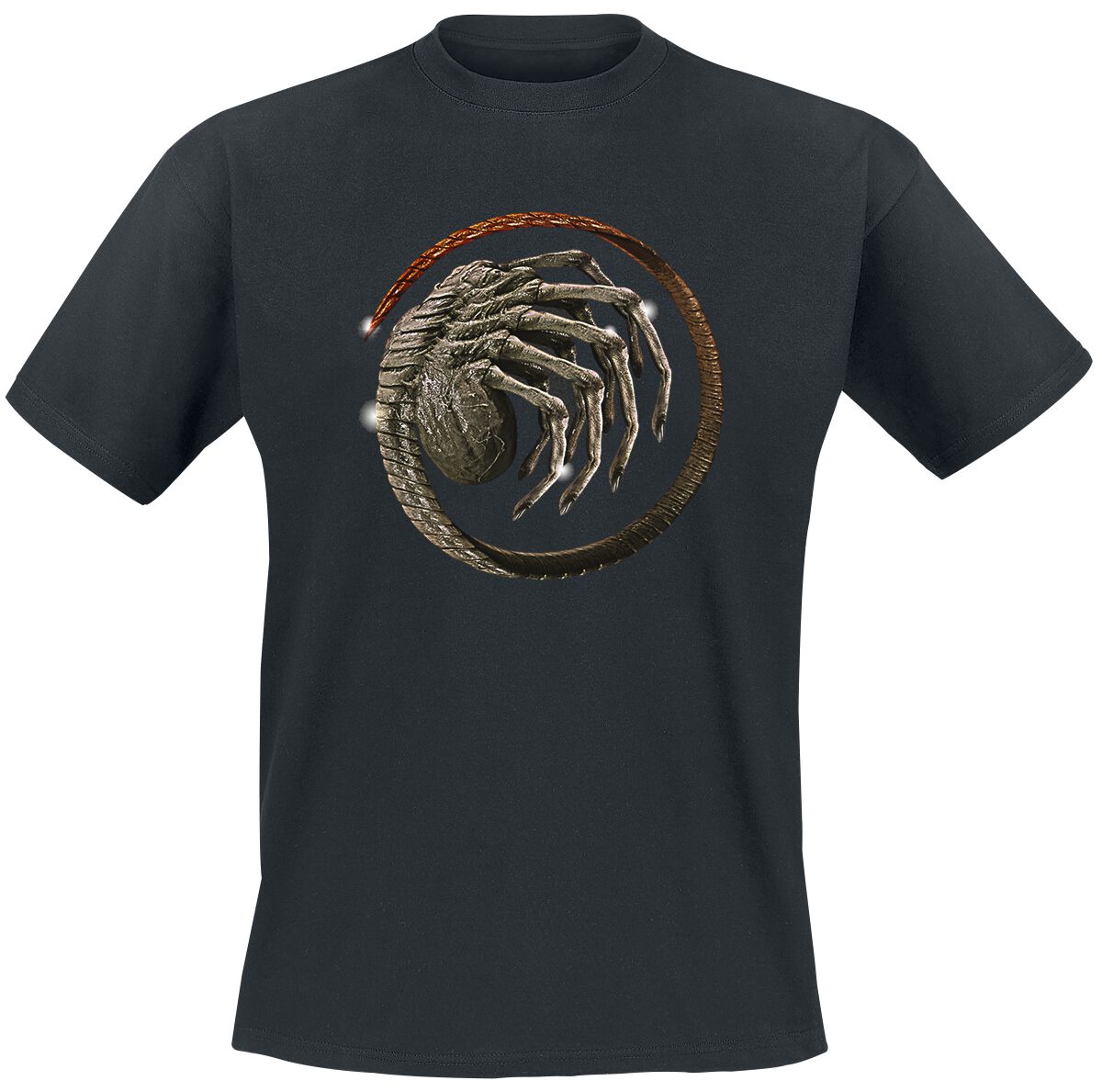Image of Alien Facehugger Curled T-Shirt schwarz