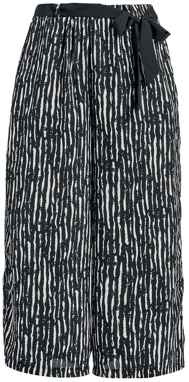 Jawbreaker Scattered Stripes Culottes Cloth Trousers black white