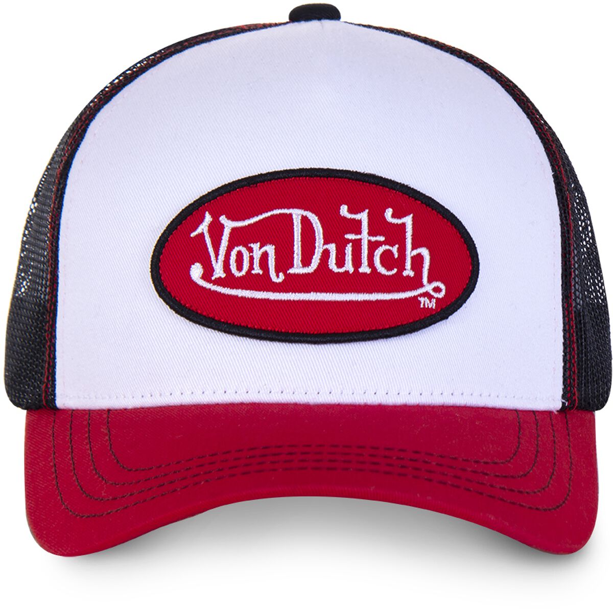 Levně Von Dutch Baseballová čepice VON DUTCH se síťovinou Baseballová kšiltovka bílá/cervená