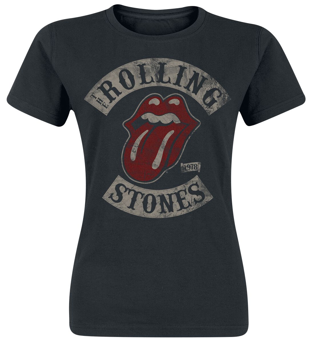 The Rolling Stones T-Shirt - 1978 - S bis XXL - für Damen - Größe S - schwarz  - Lizenziertes Merchandise!