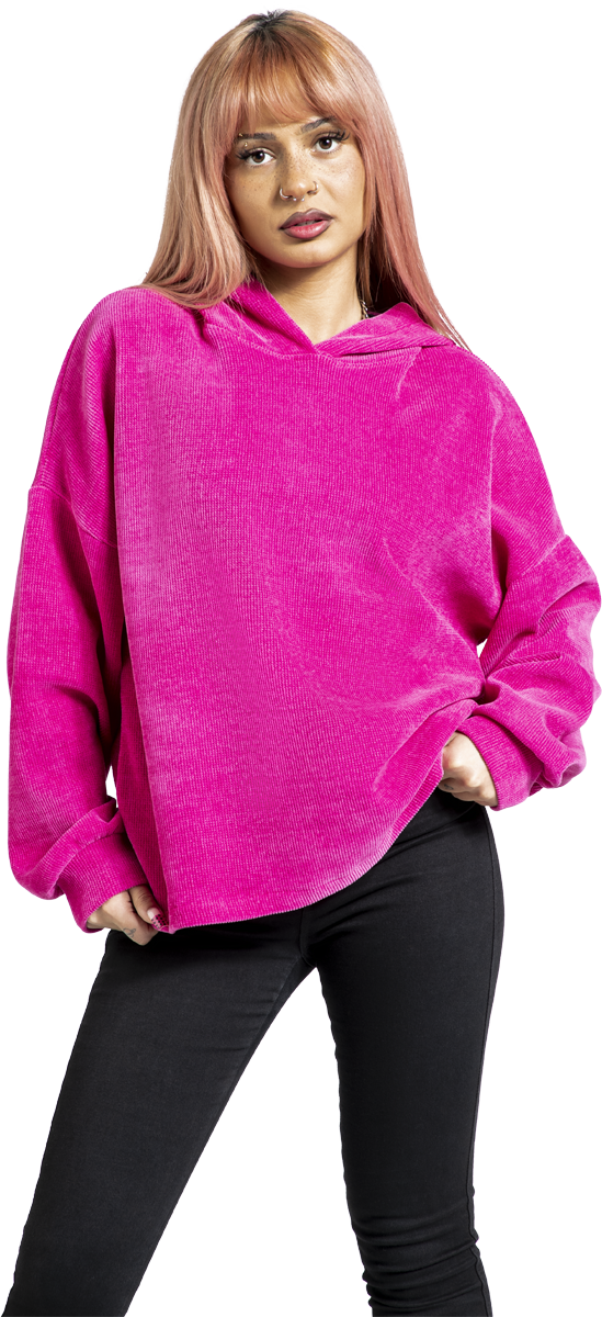 Thumbnail - RED by EMP Cosy Cord Kapuzenpullover rosa in M