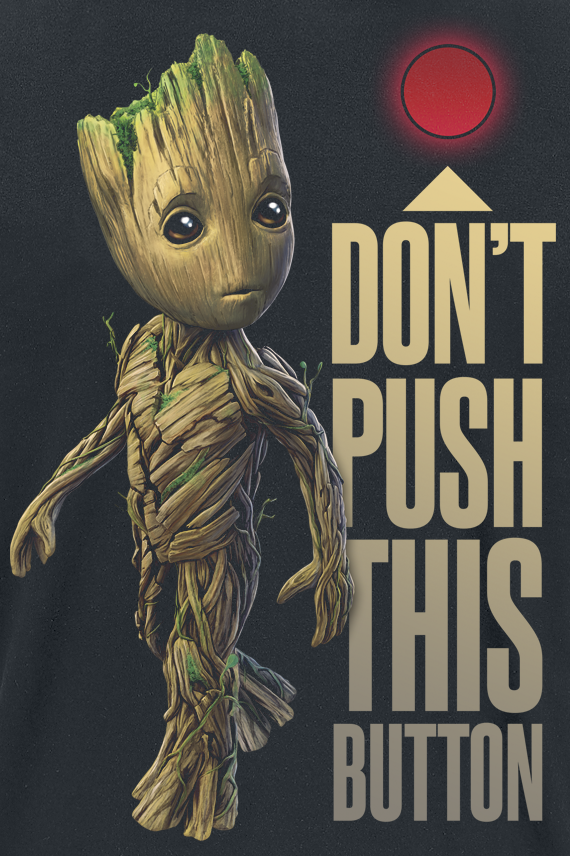 Guardians Of The Galaxy 2 - Groot - Button T-Shirt schwarz