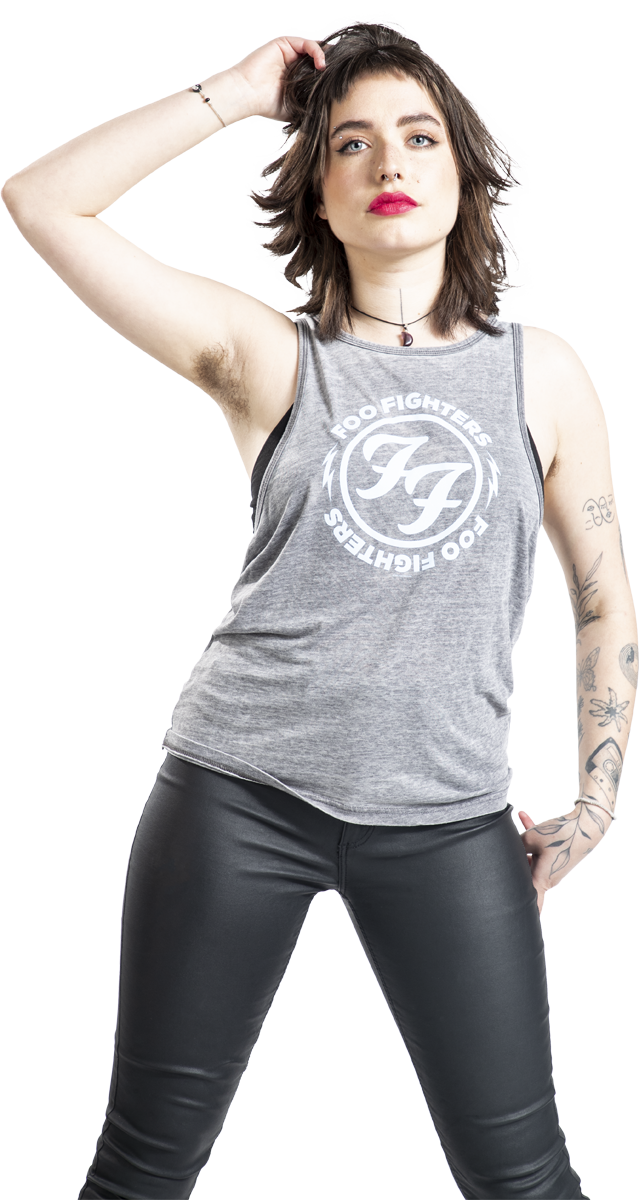 Thumbnail - Foo Fighters Circle Logo Top dunkelgrau meliert in S