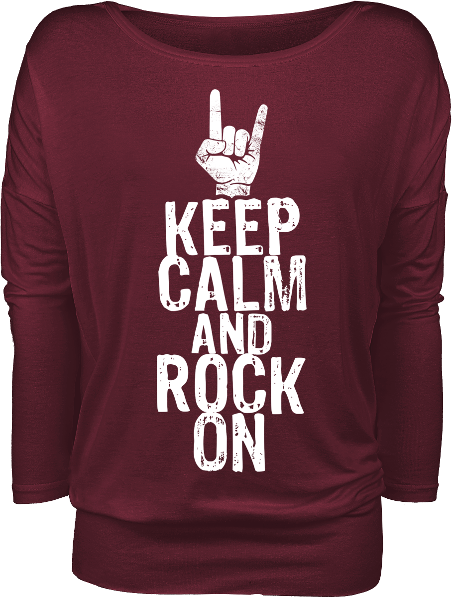 Keep Calm And Rock On -  - Girls longsleeve - burgundy image