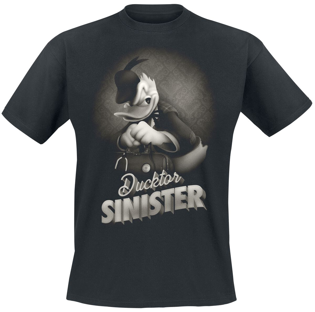 Image of T-Shirt Disney di Minnie & Topolino - Donald - Ducktor Sinister - S a XXL - Uomo - nero
