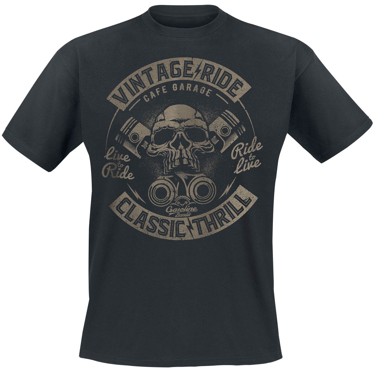 Vintage Ride T-Shirt schwarz von Gasoline Bandit