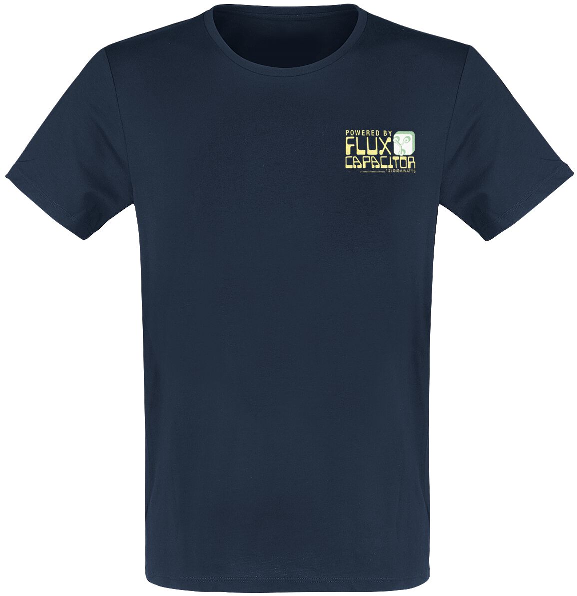 Zurück in die Zukunft T-Shirt - Powered By Flux Capacitor - S - für Männer - Größe S - blau  - Lizenzierter Fanartikel