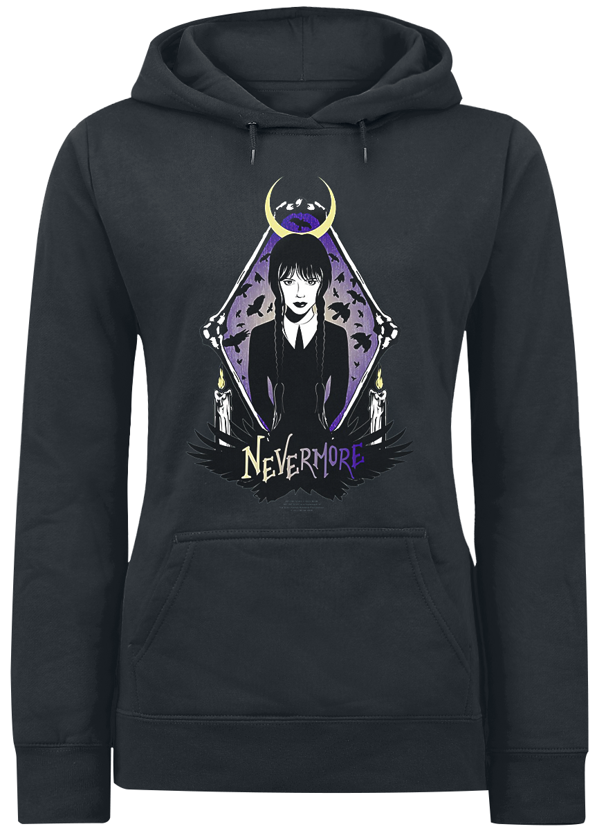 Wednesday Kapuzenpullover - Nevermore - M bis XXL - für Damen - Größe XL - schwarz  - Lizenzierter Fanartikel