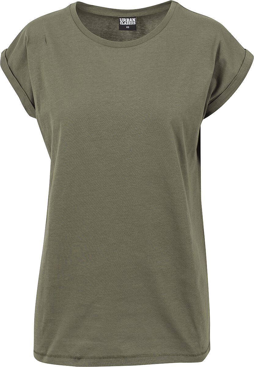 Levně Urban Classics Ladies Extended Shoulder Tee Dámské tričko olivová