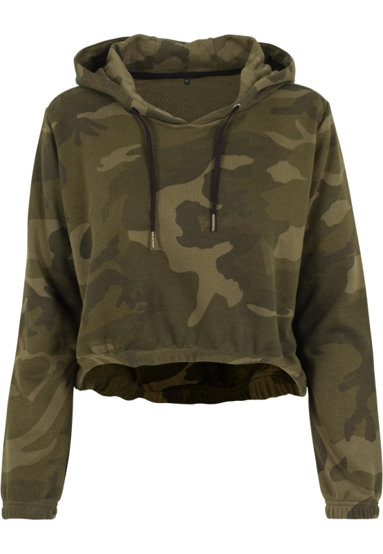 Built Your Brand  Hoodie - Ladies Camo Cropped Hoodie - for Women - camouflage