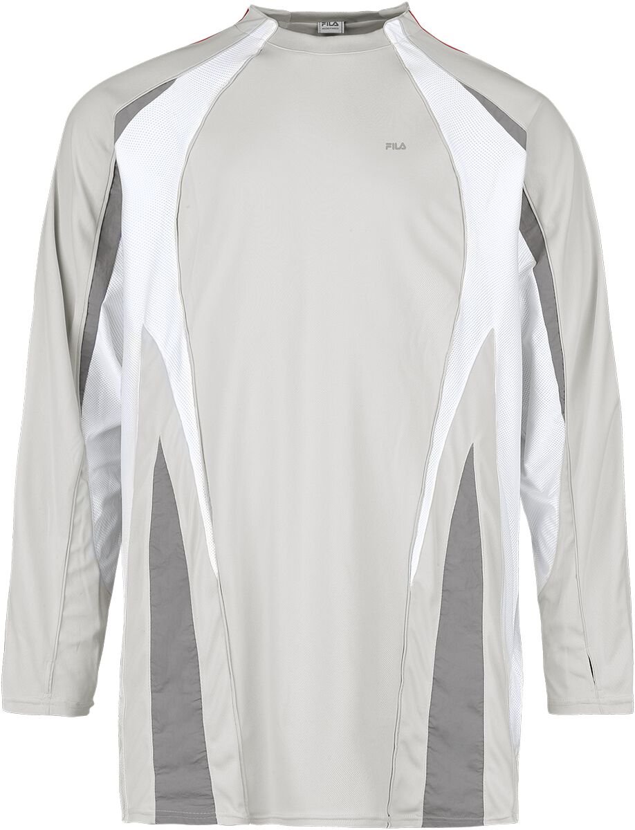 T-shirt manches longues de Fila - S1 LONGSLEEVE - S à XL - pour Unisexe - blanc cassé/gris