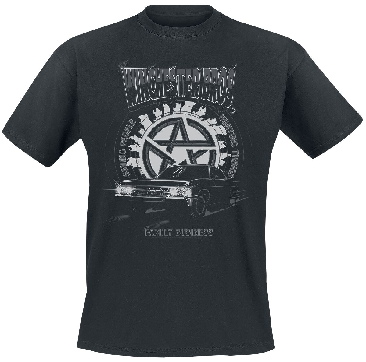 Supernatural T-Shirt - Winchester Bros - M bis 5XL - für Männer - Größe 4XL - schwarz  - Lizenzierter Fanartikel