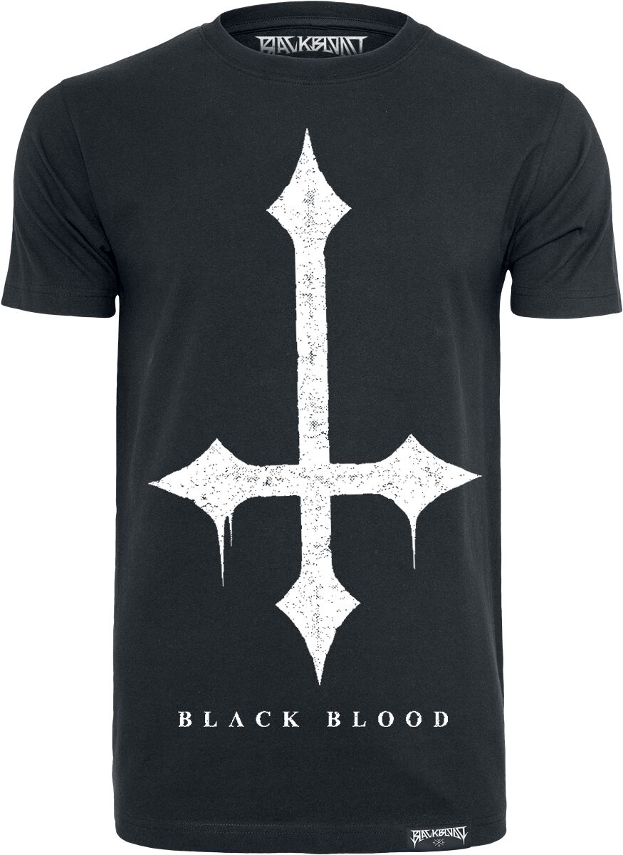 Levně Black Blood by Gothicana Cross Tričko černá