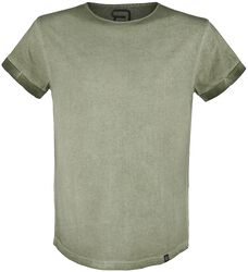 Olives T-Shirt mit leichter Waschung