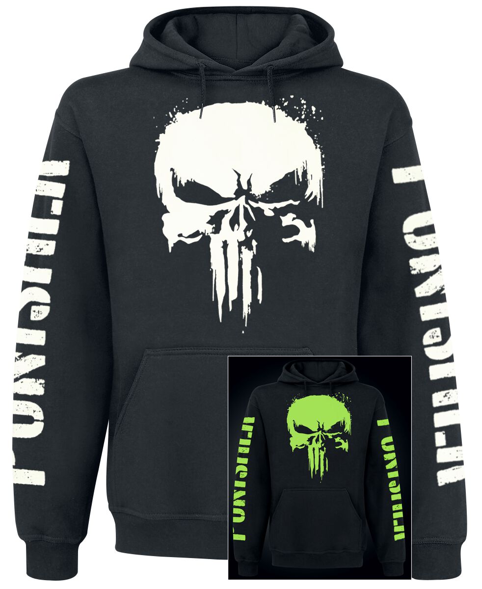 The Punisher - Marvel Kapuzenpullover - Skull - Glow In The Dark - M bis XL - für Männer - Größe L - schwarz  - EMP exklusives Merchandise!