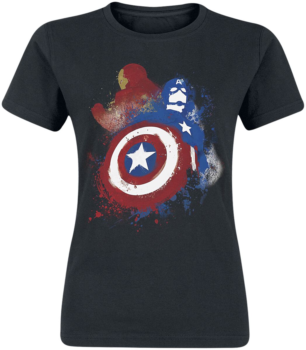 Captain America Painted T-Shirt black