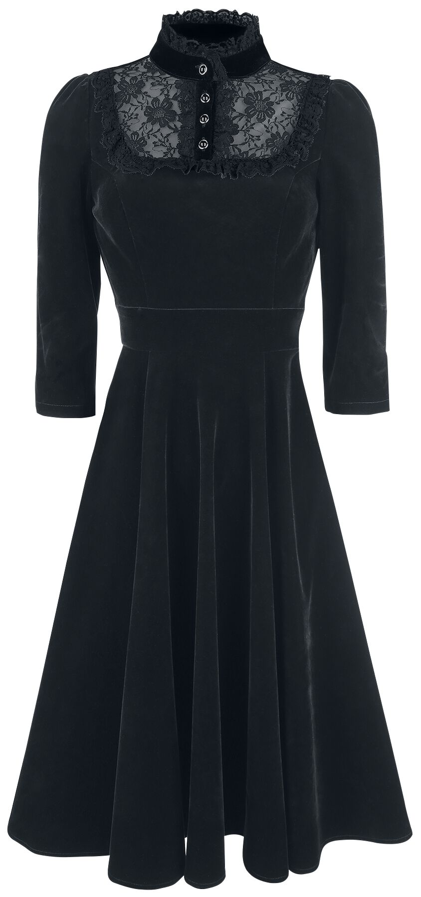 Levně H&R London Nightshade Velvet Dress Šaty černá