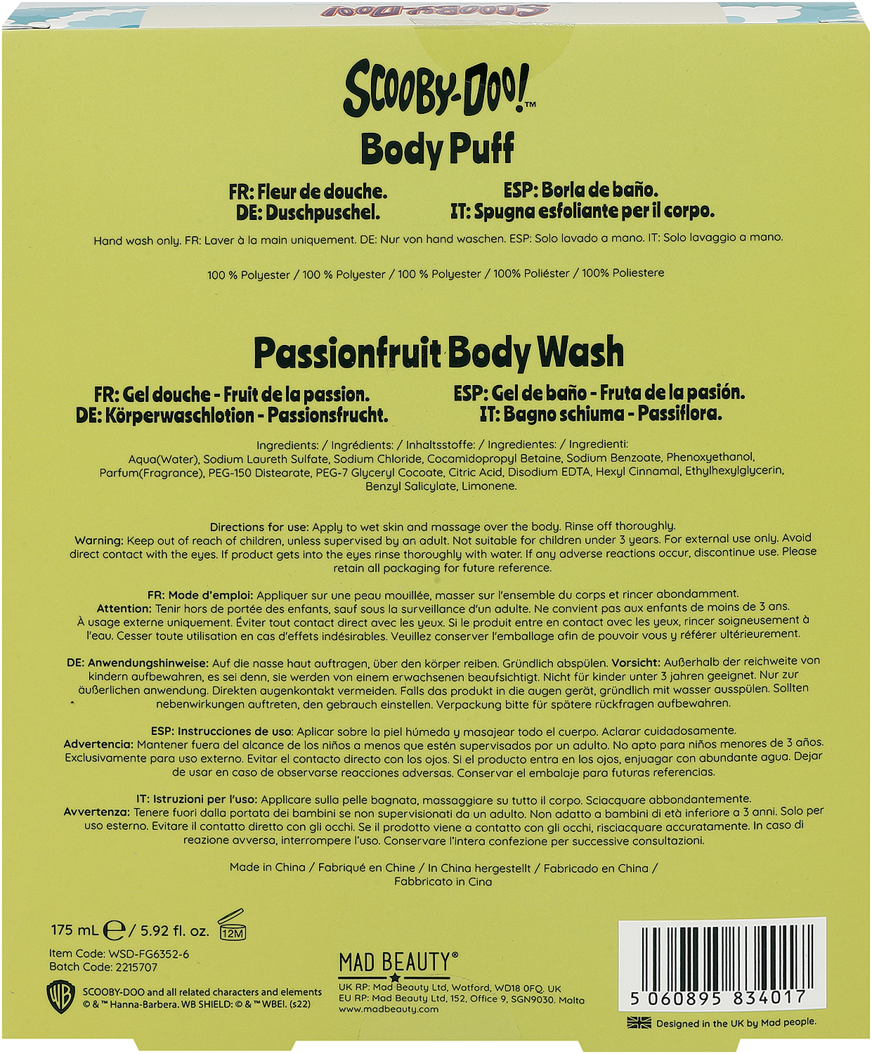 Scooby-Doo Mad Beauty - Badeset Pflegeset multicolor