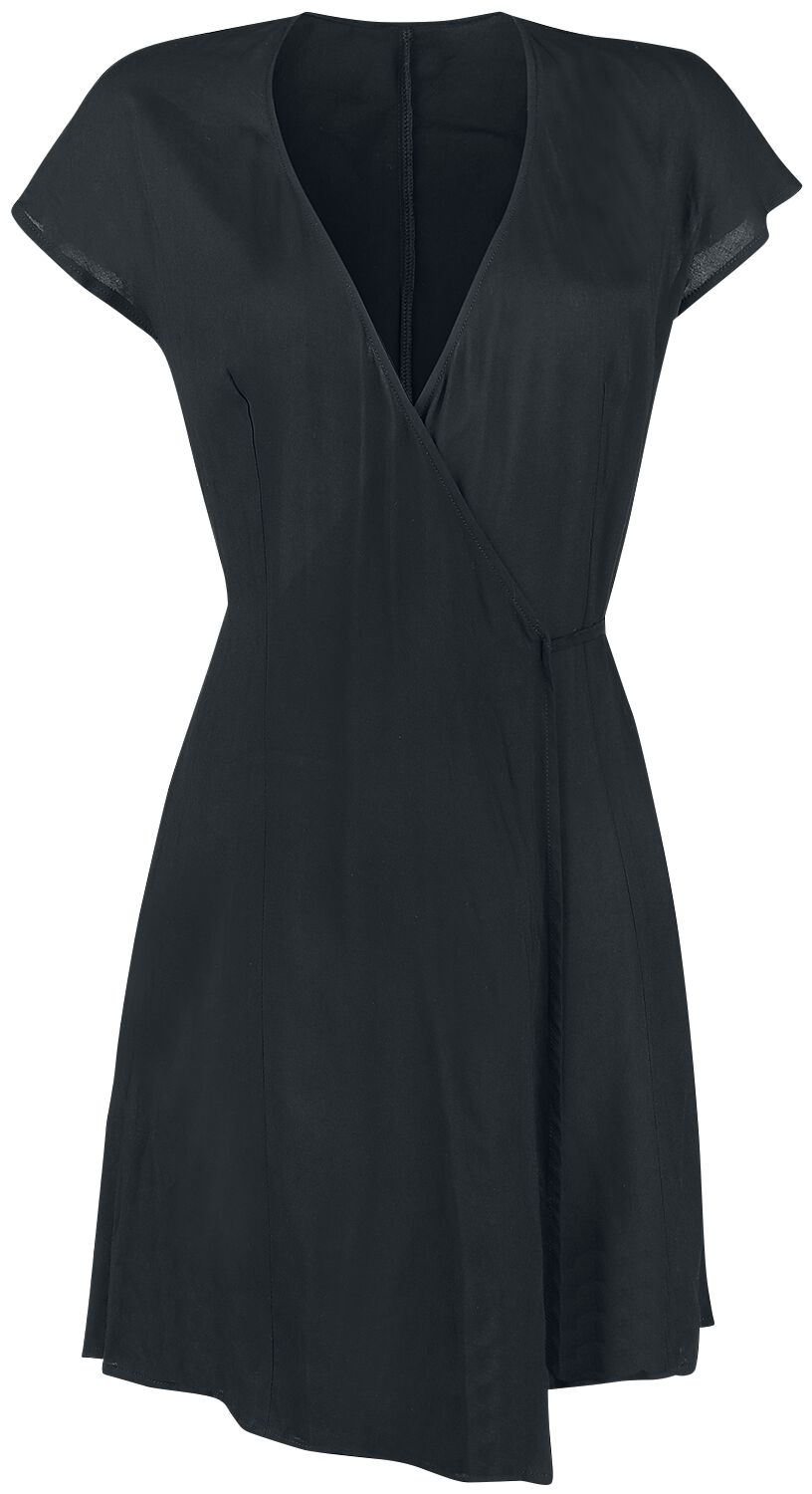 Forplay Kleid knielang - Wickelkleid mit Bindegürtel - S bis 5XL - für Damen - Größe M - schwarz