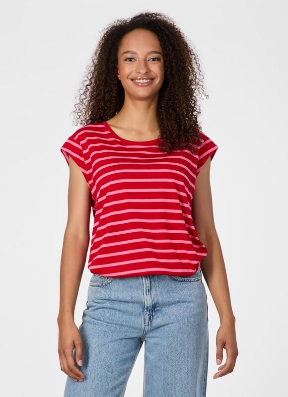 Ragwear T-Shirt - TULSA STRIPES - XS bis XL - für Damen - Größe XS - rot