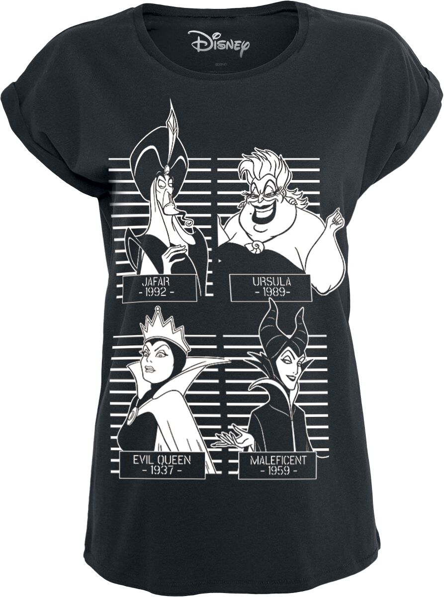 Disney Villains - Disney T-Shirt - Mugshot - S bis 3XL - für Damen - Größe S - schwarz  - EMP exklusives Merchandise!
