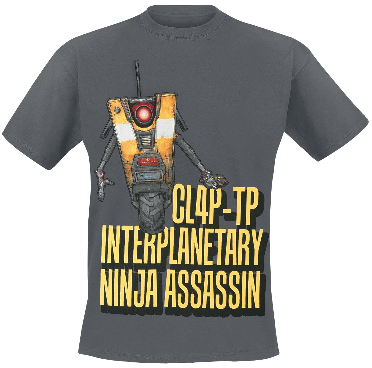 Borderlands - Claptrap - CL4P-TP Interplanetary Ninja Assassin - T-Shirt - charcoal image