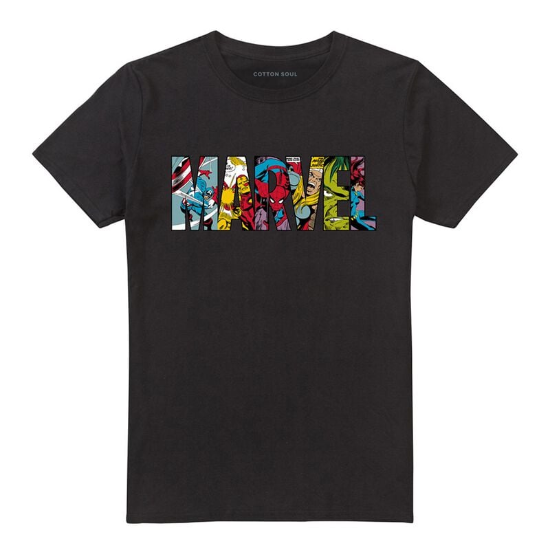 Marvel T-shirt - Comic Logo - M tot 3XL - voor Mannen - zwart
