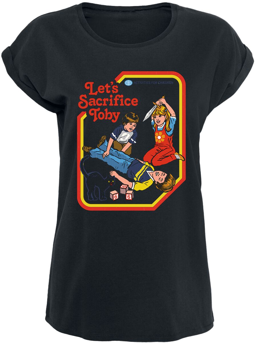 T-Shirt Manches courtes Fun de Steven Rhodes - Let's Sacrafice Toby - M à 5XL - pour Femme - noir