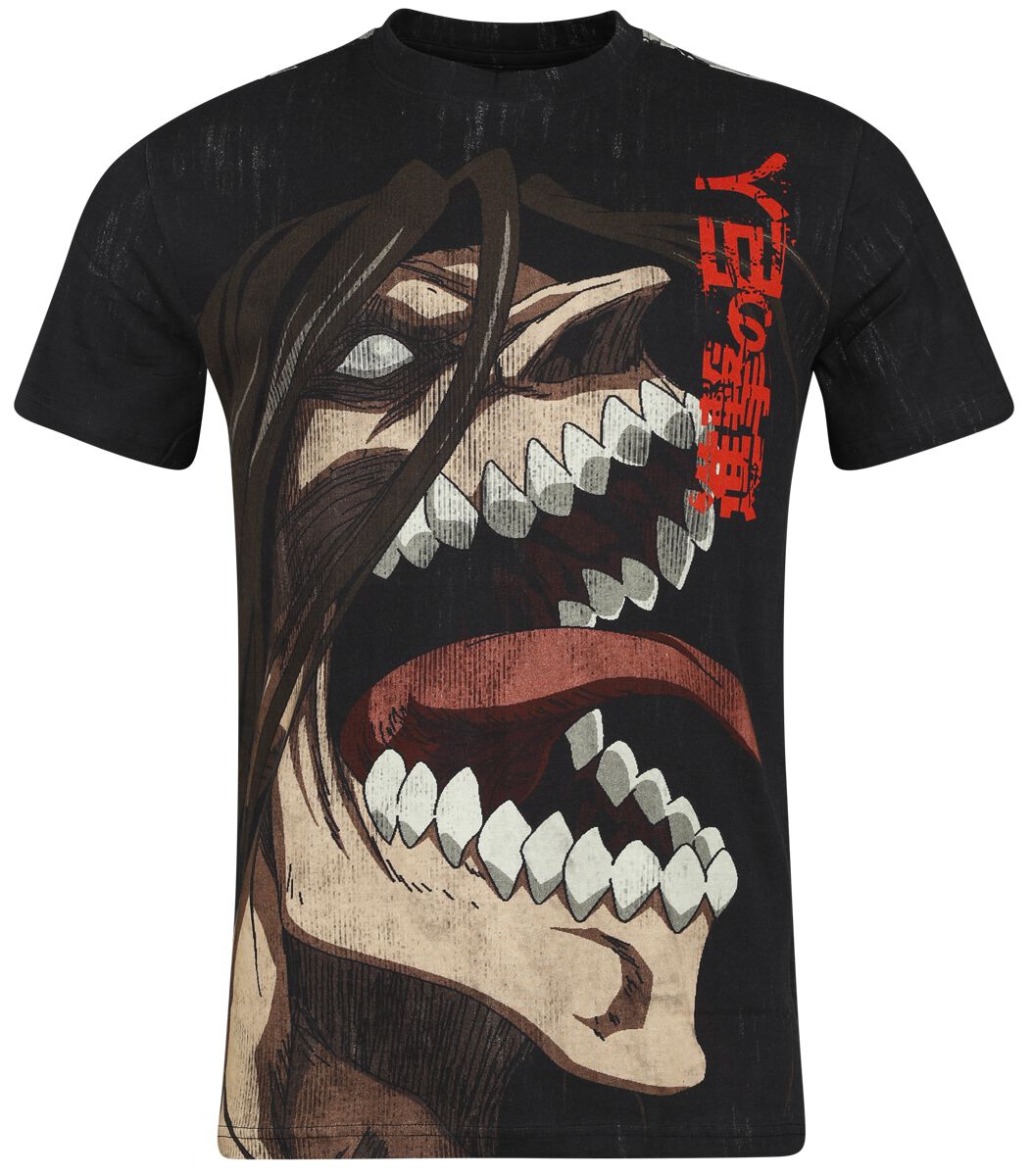 Image of T-Shirt Anime di Attack On Titan - Attack - S a XXL - Uomo - nero