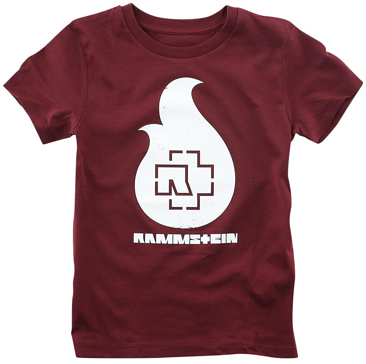 Rammstein T-Shirt für Kinder - Kids - Flamme - für Mädchen & Jungen - burgund  - Lizenziertes Merchandise!