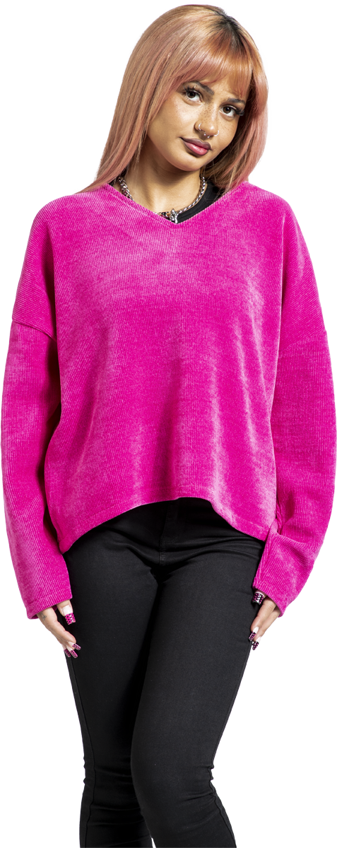 Thumbnail - RED by EMP Cosy Cord Langarmshirt rosa in S