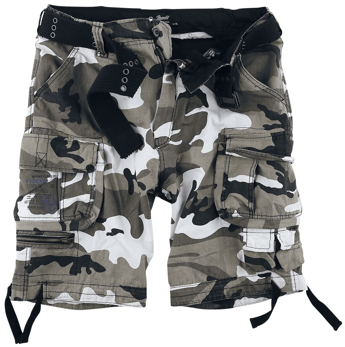 Brandit - Camouflage/Flecktarn Short - Savage Vintage Shorts - S bis 7XL - für Männer - Größe M - snowcamo