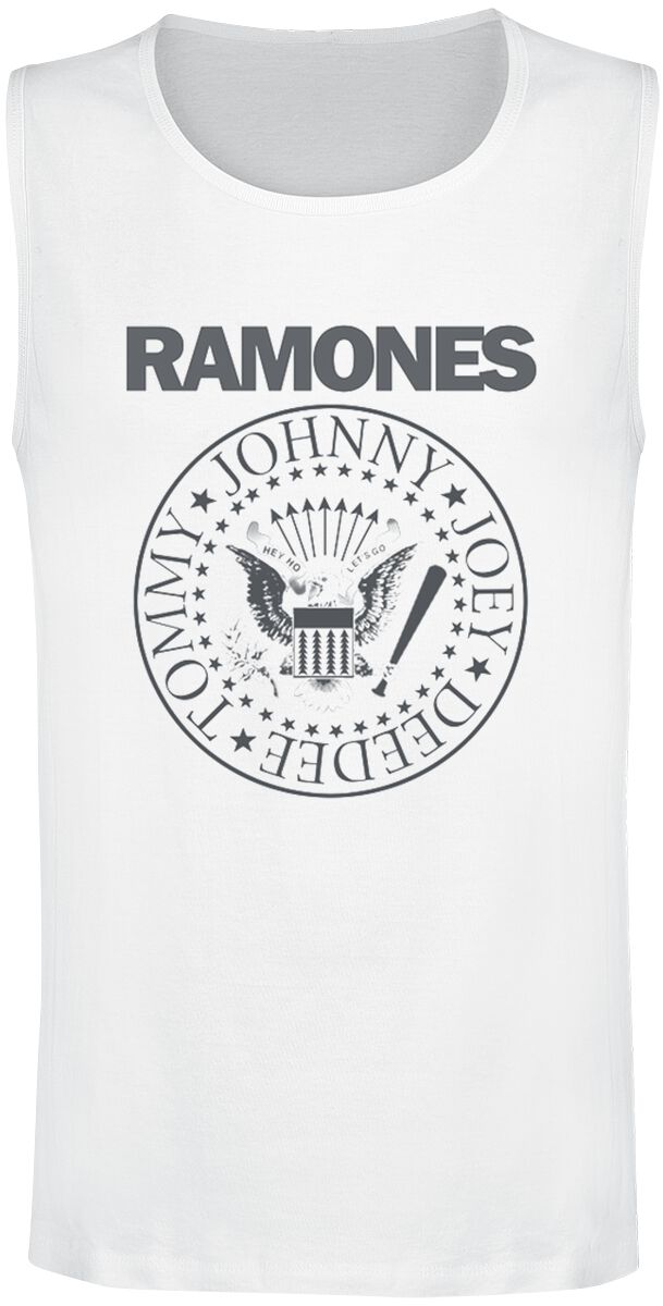 Ramones Tank-Top - Crest - S bis XXL - für Männer - Größe M - weiß  - Lizenziertes Merchandise!