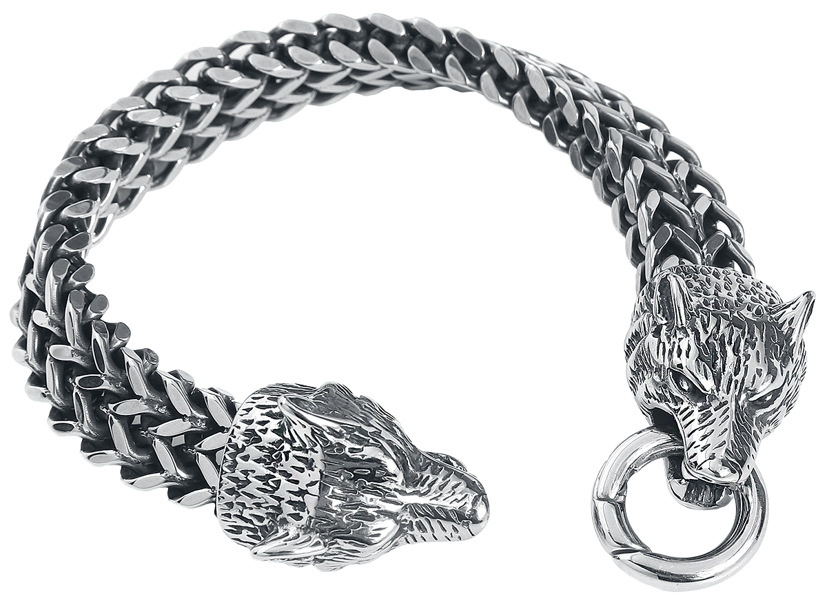 URBANTIMBER Wölfe Armkette silberfarben