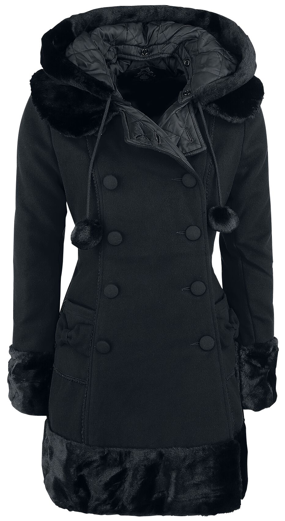 Image of Cappotto invernale Rockabilly di Hell Bunny - Sarah Jane Coat - XS a 4XL - Donna - nero