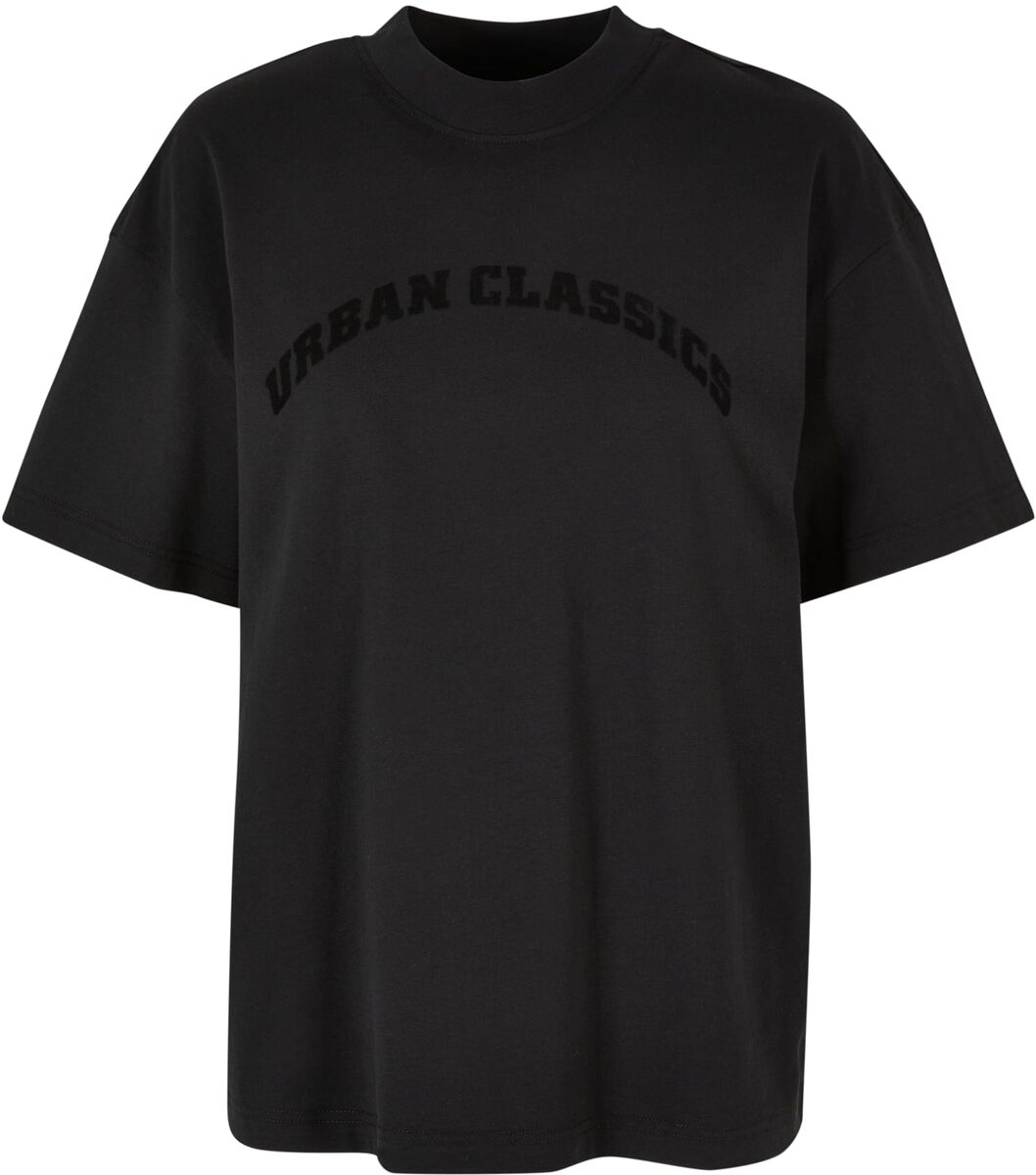 Urban Classics T-Shirt - Ladies Oversized Flock Tee - XS bis L - für Damen - Größe M - schwarz